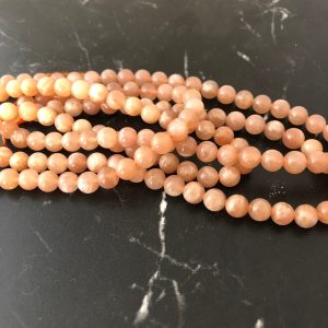 Perles pierre de soleil grade A, 6 ou 8mm