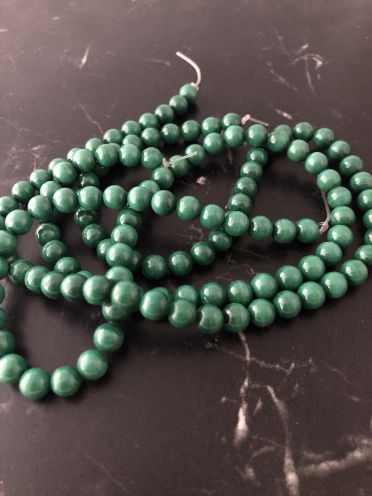 50 Perles En Malachite 6 Mm – Pierres Naturelles Multicolores Pour Création Bijoux