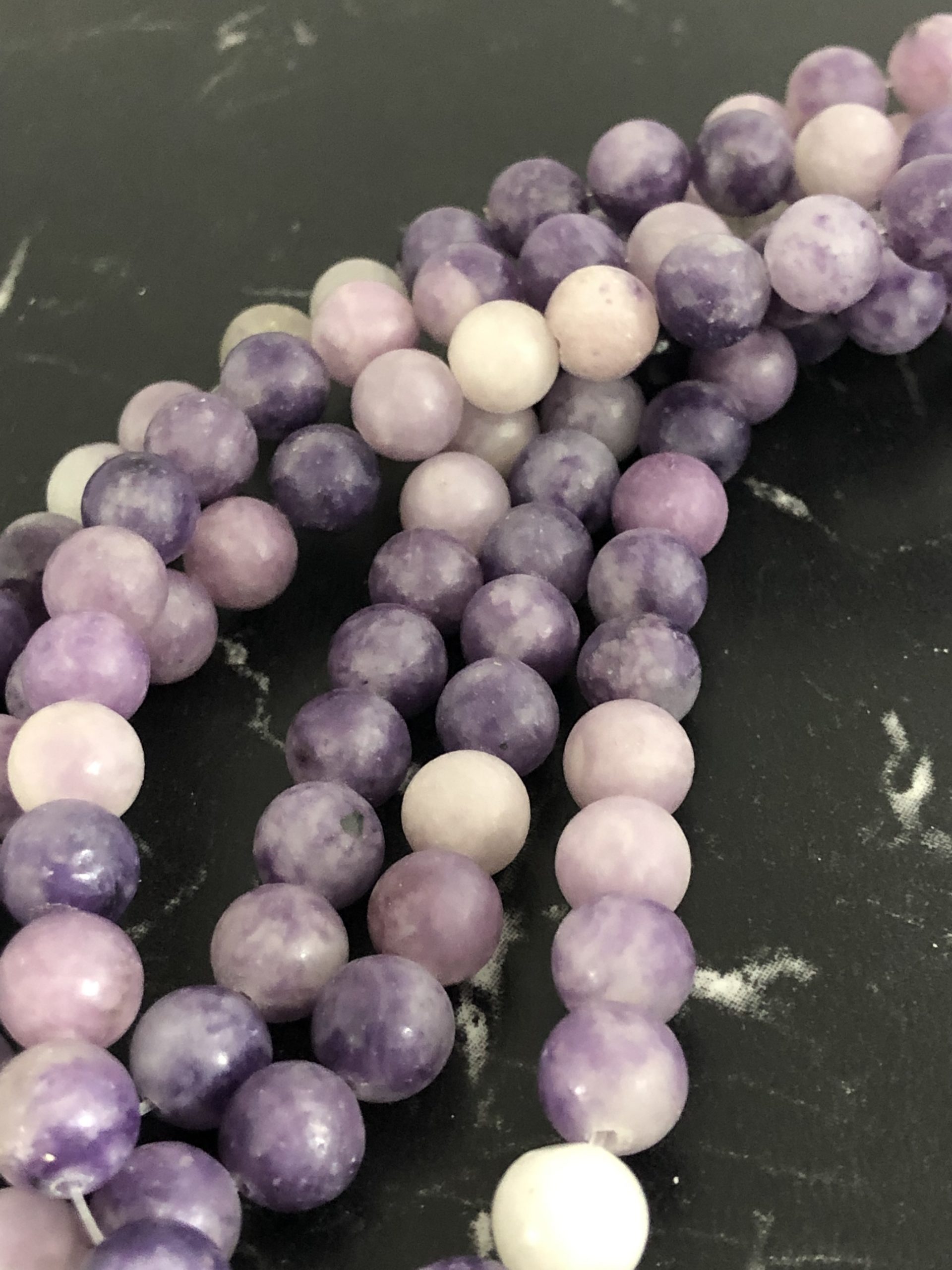 10 Perles lépidolite 8mm